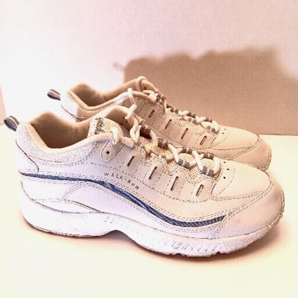 Easy Spirit Shoes Womens 8 Regine Walk Run Sneakers White Blue Comfort Flexible